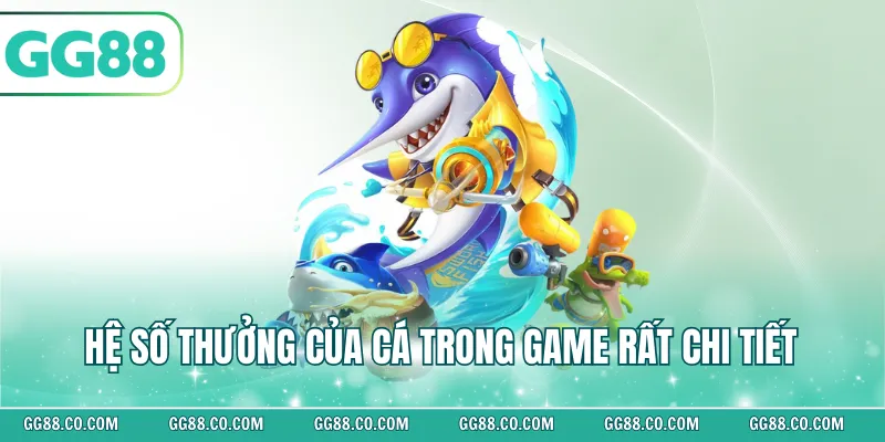 Hệ số thưởng của cá trong game rất chi tiết